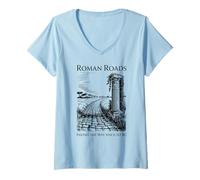 Femme Les Routes Romaines ouvrent la façon Dont l'histoire drôle T-Shirt avec Col en V