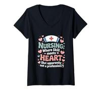 Femme Les Soins Infirmiers ne sont Pas considérés comme Une Profession Une infirmière fière Sauve des Vies T-Shirt avec Col en V