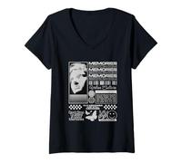 Femme Les Souvenirs de la Vie sont Les Moments Doux des Empreintes de Pas du Temps T-Shirt avec Col en V