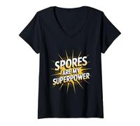 Femme Les spores sont mon super microbiologiste T-Shirt avec Col en V