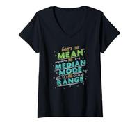 Femme Les statistiques de Blague mathématiques ne sont Pas Une Plage de Mode médian Moyenne T-Shirt avec Col en V