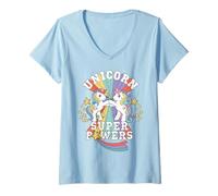 Femme Les super pouvoirs de la licorne de My Little Pony T-Shirt avec Col en V