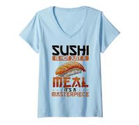 Femme Les sushis ne sont Pas qu'un Repas pour Les Amateurs de Fruits de mer Japonais | Kawaii Sushi T-Shirt avec Col en V
