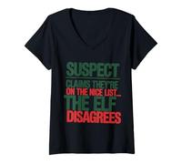 Femme Les Suspects prétendent qu'ils sont sur la Belle liste T-Shirt avec Col en V