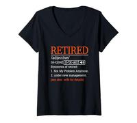 Femme Les synonymes d'adjectifs retraités ne sont plus mon problème T-Shirt avec Col en V