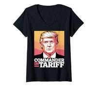 Femme Les tarifs favorisent le dysfonctionnement politique - Donald J Trump T-Shirt avec Col en V