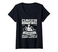 Femme Les vélos couchés sont pour Les Personnes intelligentes Vélo couché Amusant T-Shirt avec Col en V