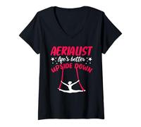 Femme Les Vies aériennes sont Mieux à l'envers des soies T-Shirt avec Col en V