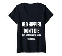 Femme Les Vieux Hippies ne Deviennent-Ils Pas Simplement des Grands-mères folles T-Shirt avec Col en V