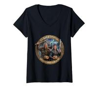 Femme Les Vikings demandent des recherches T-Shirt avec Col en V