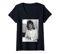 Femme Les visages, portrait de Rod Stewart Singer, 1977 T-Shirt avec Col en V