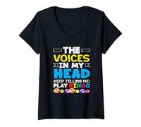 Femme Les voix dans ma tête n'arrêtent pas de me dire qu'il faut jouer au bingo T-Shirt avec Col en V