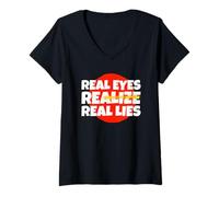 Femme Les Vrais Yeux réalisent de Vrais mensonges (déclaration de vérité) T-Shirt avec Col en V