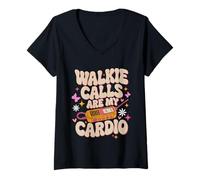 Femme Les Walkie Calls sont Mon école d'enseignement spécialisé en cardiologie T-Shirt avec Col en V