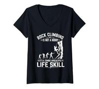 Femme l'escalade n'est Pas Une compétence de Vie d'apocalypse Zombie Passe-Temps T-Shirt avec Col en V