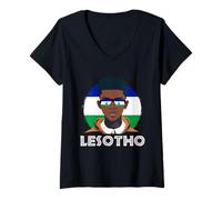 Femme Lesotho, Drapeau du Lesotho, garçon du Lesotho, garçon Africain, Lesotho T-Shirt avec Col en V