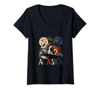 Femme l'esprit Sauvage de l'Alaska T-Shirt avec Col en V