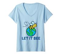 Femme Let It Bee Earth Day est Un passionné d'abeilles de Save The Planet T-Shirt avec Col en V