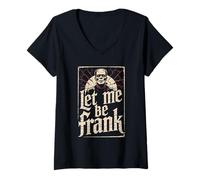 Femme Let Me Be Frank - Monstre Effrayant Frankenstein Halloween T-Shirt avec Col en V