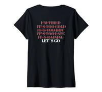 Femme Let’s Go No Excuses Gym Fitness Workout Motivation Training T-Shirt avec Col en V