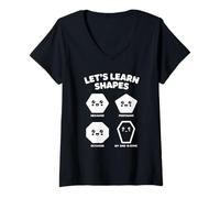 Femme Let’s Learn Shapes Dad is Gone Meme Joke Sarcasm Humor T-Shirt avec Col en V