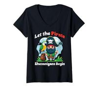 Femme Let The Pirate Shenanigans Begin Golf T-Shirt avec Col en V
