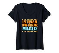 Femme Let There Be Low Voltage Miracles T-Shirt avec Col en V