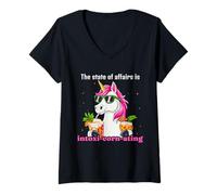 Femme L'état des Choses est en entrée T-Shirt avec Col en V