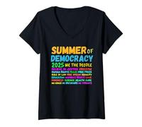 Femme L'été de la démocratie 2025 : nous, le peuple, croyons en la justice T-Shirt avec Col en V