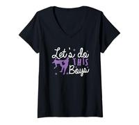Femme Let's do This Boys Show Ring T-Shirt avec Col en V