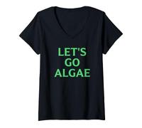 Femme Let's Go Algae Funny Reflecting Pool, Satire Politique T-Shirt avec Col en V