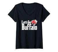 Femme Let's GO Buffalo Pride Family Hometown Retro 716 NY BFLO T-Shirt avec Col en V