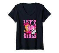 Femme Let's Go Girls Cowgirl T-Shirt avec Col en V