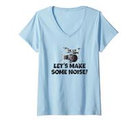 Femme Let's Make Some Noise! Batterie Batteur T-Shirt avec Col en V