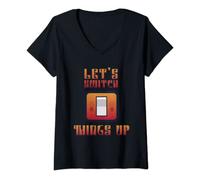 Femme Let's Switch Things Up Upside Down Pineapple Swinger T-Shirt avec Col en V