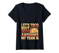 Femme Let's Taco Bout How Awesome My Team Is Entraîneur ----- T-Shirt avec Col en V
