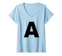 Femme Lettre A - Costume Assorti pour Halloween et Spectacles dramatiques T-Shirt avec Col en V