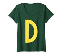 Femme Lettre D Groupe drôle Correspondant à Halloween Costume 2025 T-Shirt avec Col en V