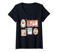 Femme Lettré Fantôme rétro lisant des Livres Rat de bibliothèque T-Shirt avec Col en V