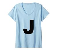 Femme Lettre J - Costume Assorti pour Halloween et Spectacles dramatiques T-Shirt avec Col en V