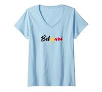 Femme Lettres Word Belgique dans Une Belle Police T-Shirt avec Col en V