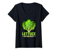 Femme Lettuce Do Our Best Jardinage Plantes d'intérieur Botanique T-Shirt avec Col en V