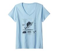 Femme L'étude Istiophorus Platypterus Sailfish T-Shirt avec Col en V