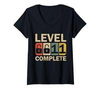 Femme Level 11 Complete for Couples Funny 11th Wedding Anniversary T-Shirt avec Col en V