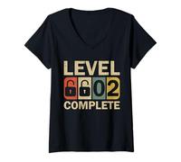 Femme Level 2 Complete for Couples Funny 2nd Wedding Anniversary T-Shirt avec Col en V