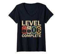 Femme Level 6 Complete for Couples Funny 6th Wedding Anniversary T-Shirt avec Col en V