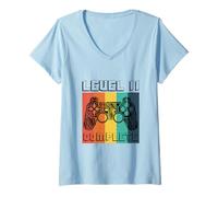 Femme Level Manette de Jeu complète pour 11e Anniversaire Gamer rétro T-Shirt avec Col en V