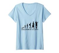 Femme L'évolution d'un flûtiste T-Shirt avec Col en V
