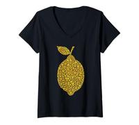 Femme Lèvres Citronnées Impertinentes Bisous Citrons T-Shirt avec Col en V