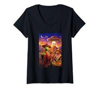 Femme Lézard Reptiloïd Mexique Culture Mexicaine T-Shirt avec Col en V